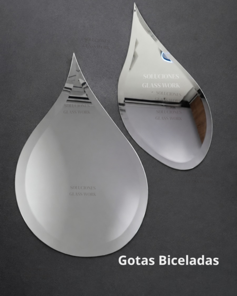 Espejo Bicelado en Forma de Gotas